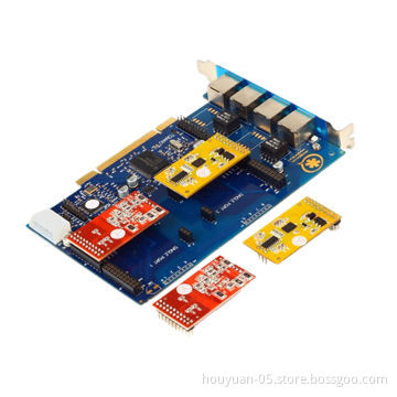 400P Motherboard with 4 FXO Ports Included, Supports Up to 4 FXO/FXS Ports Open Source Asterisk PBX
